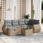 vidaXL Juego de sofás jardín con cojines beige mezcla 7 pzas ratán PE vidaXL Juego de sofás jardín con cojines beige mezcla 7 pzas ratán PE