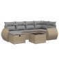 vidaXL Juego de sofás jardín con cojines beige mezcla 7 pzas ratán PE vidaXL Juego de sofás jardín con cojines beige mezcla 7 pzas ratán PE