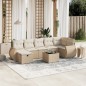 vidaXL Juego de sofás de jardín con cojines beige 8 pzas ratán PE