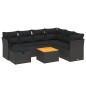 vidaXL Set de sofás de jardín 8 piezas y cojines ratán sintético negro vidaXL Set de sofás de jardín 8 piezas y cojines ratán sintético negro