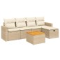 vidaXL Juego de sofás jardín con cojines 6 pzas ratán sintético beige vidaXL Juego de sofás jardín con cojines 6 pzas ratán sintético beige