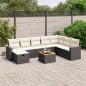 vidaXL Set de sofás de jardín 8 piezas y cojines ratán sintético negro vidaXL Set de sofás de jardín 8 piezas y cojines ratán sintético negro