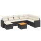 vidaXL Set de sofás de jardín 8 piezas y cojines ratán sintético negro vidaXL Set de sofás de jardín 8 piezas y cojines ratán sintético negro