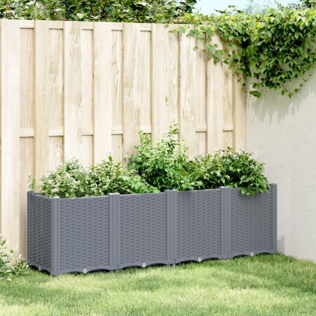vidaXL Jardinera PP gris 160x40x53 cm