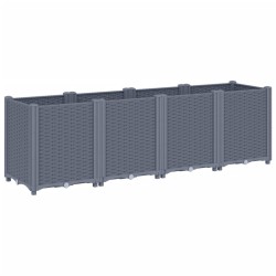 vidaXL Jardinera PP gris 160x40x53 cm