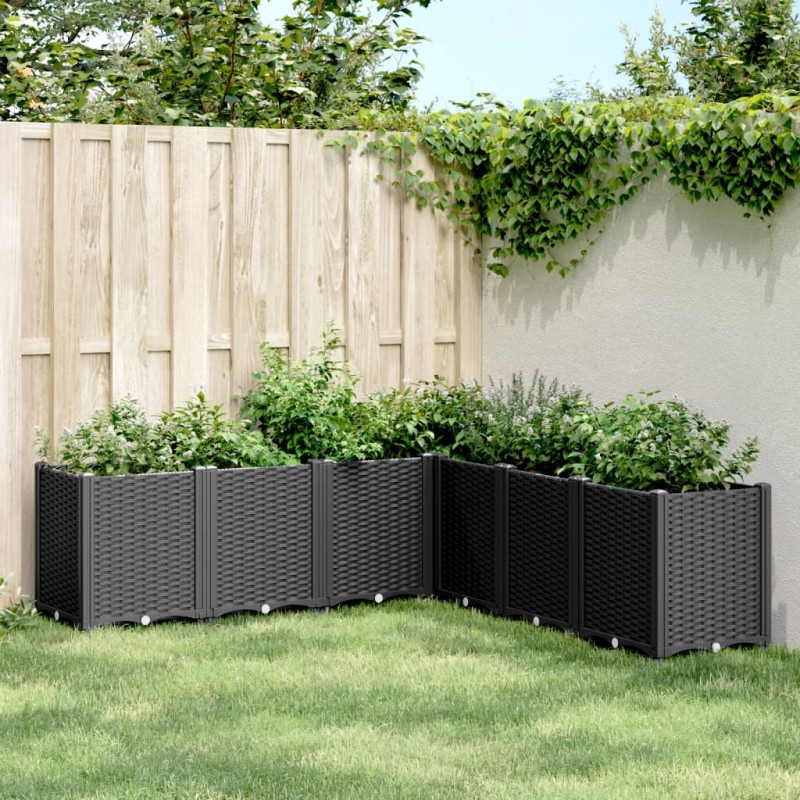 vidaXL Jardinera PP negro 160x160x53 cm vidaXL Jardinera PP negro 160x160x53 cm