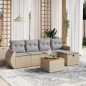 vidaXL Juego de sofás jardín con cojines beige mezcla 6 pzas ratán PE vidaXL Juego de sofás jardín con cojines beige mezcla 6 pzas ratán PE