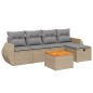 vidaXL Juego de sofás jardín con cojines beige mezcla 6 pzas ratán PE vidaXL Juego de sofás jardín con cojines beige mezcla 6 pzas ratán PE