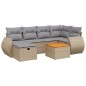 vidaXL Juego de sofás jardín con cojines beige mezcla 7 pzas ratán PE vidaXL Juego de sofás jardín con cojines beige mezcla 7 pzas ratán PE