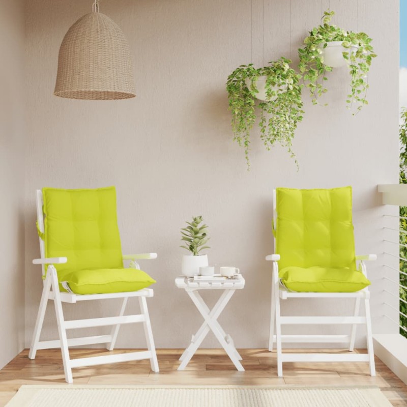 vidaXL Cojines para silla respaldo bajo 2 uds tela Oxford verde brillo
