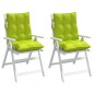 vidaXL Cojines para silla respaldo bajo 2 uds tela Oxford verde brillo