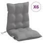 vidaXL Cojines para silla con respaldo bajo 6 uds tela Oxford gris vidaXL Cojines para silla con respaldo bajo 6 uds tela Oxford gris