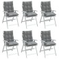 vidaXL Cojines para silla con respaldo bajo 6 uds tela Oxford gris vidaXL Cojines para silla con respaldo bajo 6 uds tela Oxford gris