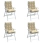 vidaXL Cojines para silla con respaldo bajo 4 uds tela Oxford beige vidaXL Cojines para silla con respaldo bajo 4 uds tela Oxford beige