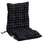 vidaXL Cojines de silla respaldo bajo 2 uds tela Oxford cuadros negro