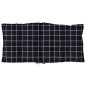 vidaXL Cojines de silla respaldo bajo 2 uds tela Oxford cuadros negro