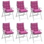 vidaXL Cojines para silla con respaldo bajo 6 uds tela Oxford rosa vidaXL Cojines para silla con respaldo bajo 6 uds tela Oxford rosa