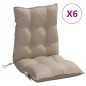 vidaXL Cojines para silla respaldo bajo 6 uds tela Oxford gris taupe vidaXL Cojines para silla respaldo bajo 6 uds tela Oxford gris taupe
