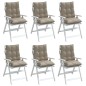 vidaXL Cojines para silla respaldo bajo 6 uds tela Oxford gris taupe vidaXL Cojines para silla respaldo bajo 6 uds tela Oxford gris taupe
