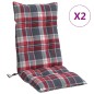 vidaXL Cojines para silla respaldo alto 2 uds tela Oxford cuadros rojo vidaXL Cojines para silla respaldo alto 2 uds tela Oxford cuadros rojo