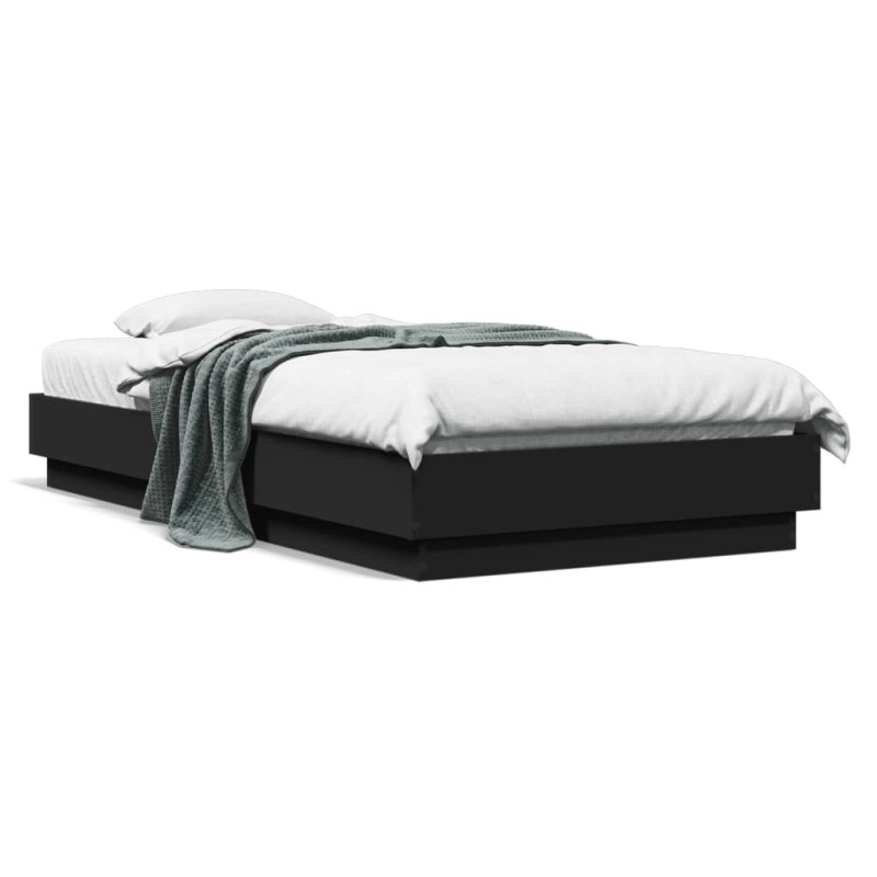 vidaXL Estructura de cama con luces LED negro 75x190 cm vidaXL Estructura de cama con luces LED negro 75x190 cm