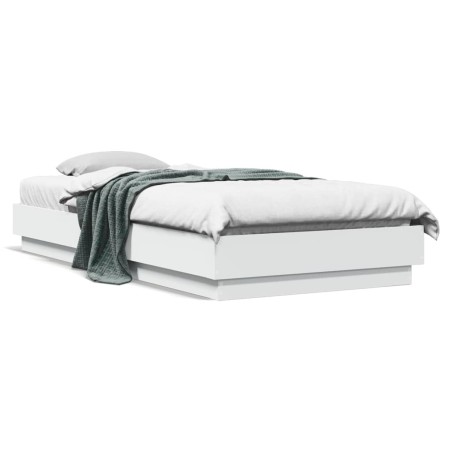 vidaXL Estructura de cama con luces LED blanco 90x200 cm