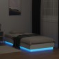 vidaXL Estructura de cama con luces LED blanco 90x200 cm vidaXL Estructura de cama con luces LED blanco 90x200 cm