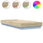 vidaXL Estructura de cama con luces LED roble Sonoma 90x200 cm vidaXL Estructura de cama con luces LED roble Sonoma 90x200 cm