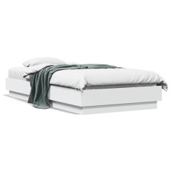 vidaXL Estructura de cama con luces LED blanco 90x190 cm