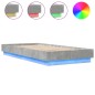 vidaXL Estructura de cama con luces LED gris hormigón 100x200 cm vidaXL Estructura de cama con luces LED gris hormigón 100x200 cm