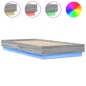 vidaXL Estructura de cama con luces LED gris Sonoma 75x190 cm