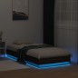 vidaXL Estructura de cama con luces LED roble marrón 90x190 cm vidaXL Estructura de cama con luces LED roble marrón 90x190 cm