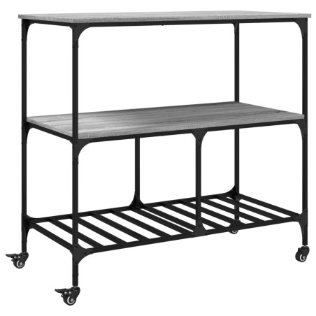 vidaXL Carrito de cocina madera ingeniería gris Sonoma 100x50x95 cm