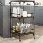 vidaXL Carrito de cocina madera ingeniería roble marrón 60,5x50x105cm vidaXL Carrito de cocina madera ingeniería roble marrón 60,5x50x105cm
