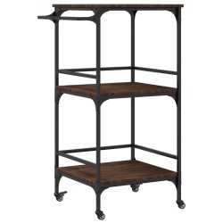 vidaXL Carrito de cocina madera ingeniería roble marrón 60,5x50x105cm