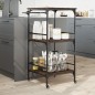 vidaXL Carrito de cocina madera ingeniería roble marrón 60,5x50x105cm vidaXL Carrito de cocina madera ingeniería roble marrón 60,5x50x105cm