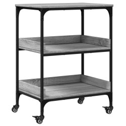 vidaXL Carrito de cocina madera ingeniería gris Sonoma 60x41x80,5 cm