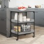 vidaXL Carrito de cocina madera ingeniería gris Sonoma 60x41x80,5 cm