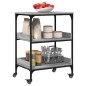 vidaXL Carrito de cocina madera ingeniería gris Sonoma 60x41x80,5 cm