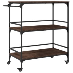 vidaXL Carrito de cocina madera ingeniería marrón roble 100,5x50x105cm