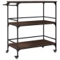 vidaXL Carrito de cocina madera ingeniería marrón roble 100,5x50x105cm vidaXL Carrito de cocina madera ingeniería marrón roble 100,5x50x105cm