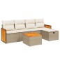 vidaXL Juego de sofás jardín con cojines 6 pzas ratán sintético beige vidaXL Juego de sofás jardín con cojines 6 pzas ratán sintético beige