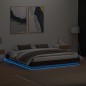 vidaXL Estructura de cama con luces LED roble marrón 180x200 cm vidaXL Estructura de cama con luces LED roble marrón 180x200 cm