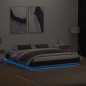 vidaXL Estructura de cama con luces LED roble marrón 200x200 cm vidaXL Estructura de cama con luces LED roble marrón 200x200 cm