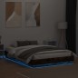 vidaXL Estructura de cama con luces LED roble ahumado 150x200 cm vidaXL Estructura de cama con luces LED roble ahumado 150x200 cm