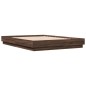 vidaXL Estructura de cama con luces LED roble marrón 150x200 cm