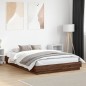 vidaXL Estructura de cama con luces LED roble marrón 150x200 cm