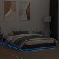 vidaXL Estructura de cama con luces LED roble marrón 150x200 cm