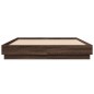 vidaXL Estructura de cama con luces LED roble marrón 150x200 cm
