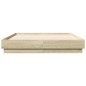 vidaXL Estructura de cama con luces LED roble Sonoma 135x190 cm